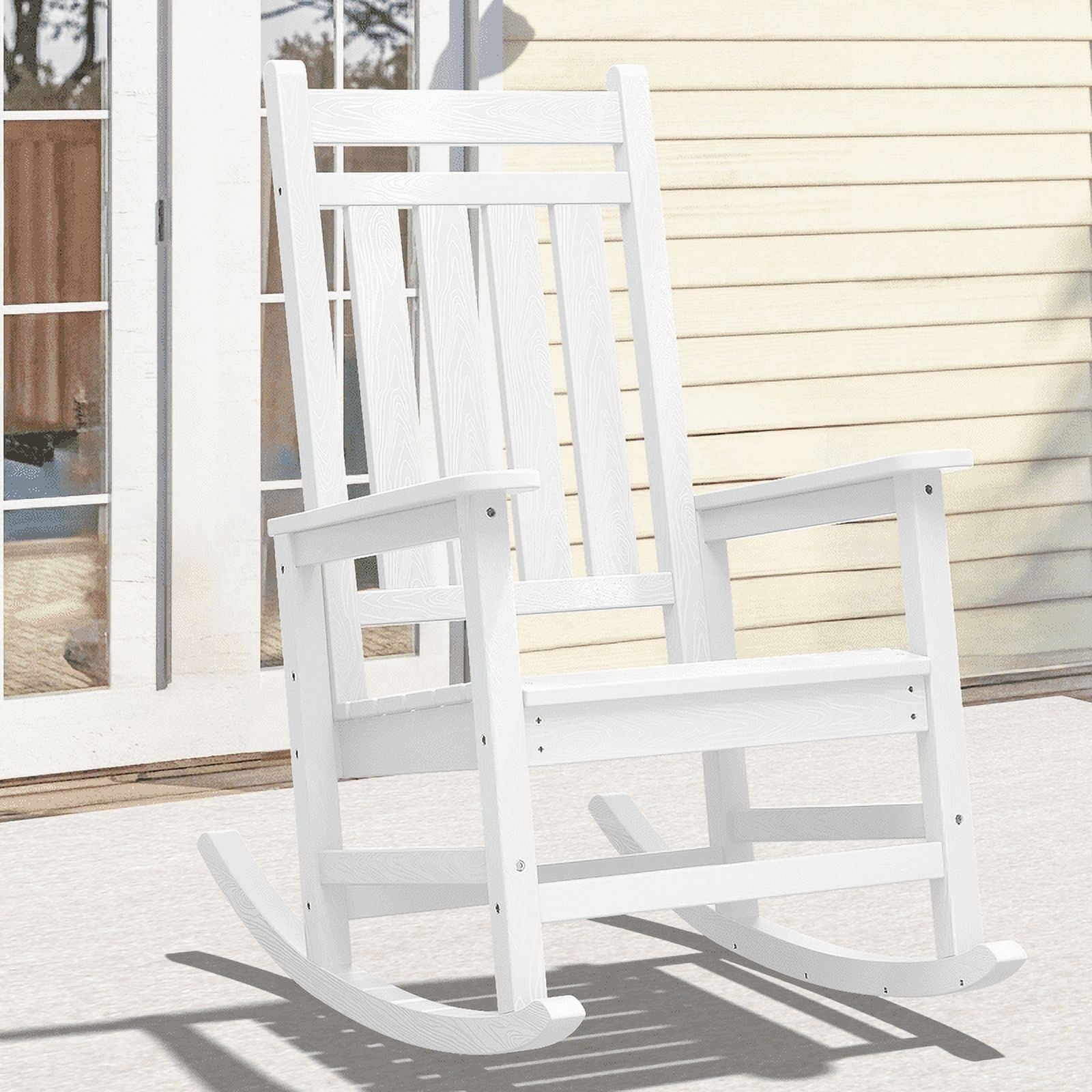 JUSTLET Outdoor Rocking Chair for porch, HDPE Plastic Porch Rocker ...