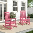 thumbnail image 1 of LOYALICE Outdoor High Back Porch Rocking Chair Set of 2,HDPE Oversized Adirondack Slat Rocker Chairs for Patio,Garden,Lawn,Balcony,Light Pink, 1 of 9
