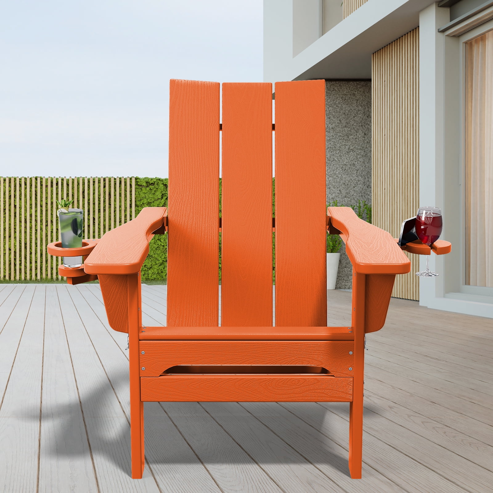 JUSTLET HDPE Lumber Adirondack Chair, Folding, Weatherproof