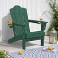 thumbnail image 1 of LOYALICE Folding Adirondack Chair with Dual Cup Holders, All-Weather HDPE Outdoor Patio Chair for Backyard, Poolside, Garden, Fire Pit, Green, 1 of 11