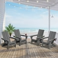 thumbnail image 1 of JUSTLET Outdoor Patio Chair, HDPE Folding Adirondack Chair Set of 4, Gray, 1 of 9