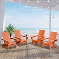 thumbnail image 1 of JUSTLET Outdoor Patio Chair, HDPE Folding Adirondack Chair Set of 4, Orange, 1 of 9