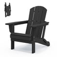 thumbnail image 1 of LOYALICE Folding Adirondack Chair, Weather Resistant HDPE Outdoor Patio Chair with Wide Armrest for Outdoor, Patio, Poolside, Garden, Black, 1 of 10
