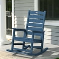 thumbnail image 1 of JUSTLET Outdoor Rocking Chair with Footrest, High Back HDPE Oversized Adirondack Slat Rocker for Patio,Garden,Lawn,Balcony, Navy Blue, 1 of 11