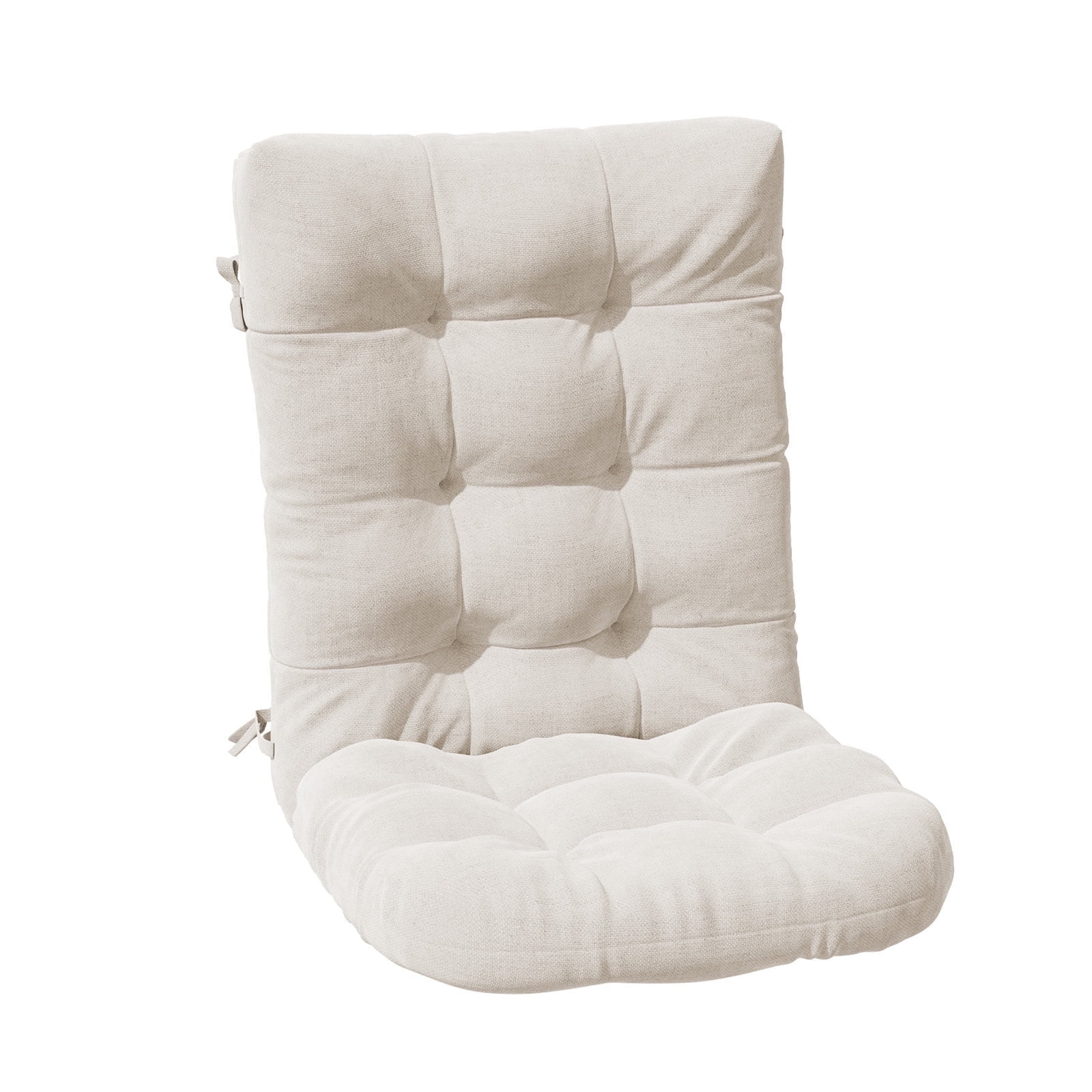 JUSTLET Outdoor Chair Cushion,Non Skid Slip and Watre-proof Seating Pad with Ties,for Outdoor and Indoor Rockers,Beige