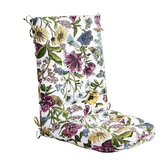 JUSTLET Outdoor Chair Cushion,Non Skid Slip and Watre-proof Seating Pad with Ties,for Outdoor and Indoor Rockers,Flower