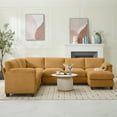 thumbnail image 1 of JUSTLET Oversized Modular Sectional Sofa, Oversized U Shaped Couch, Convertible Sleeper Sofa, 7 Seat Sofa with Chaise, Deep Seat Comfy Cloud Couch with Ottoman for Living Room, Corduroy, Yellow, 1 of 10