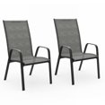 JUSTLET Stackable Patio Dining Chairs Set of 2, Outdoor Steel Armrest