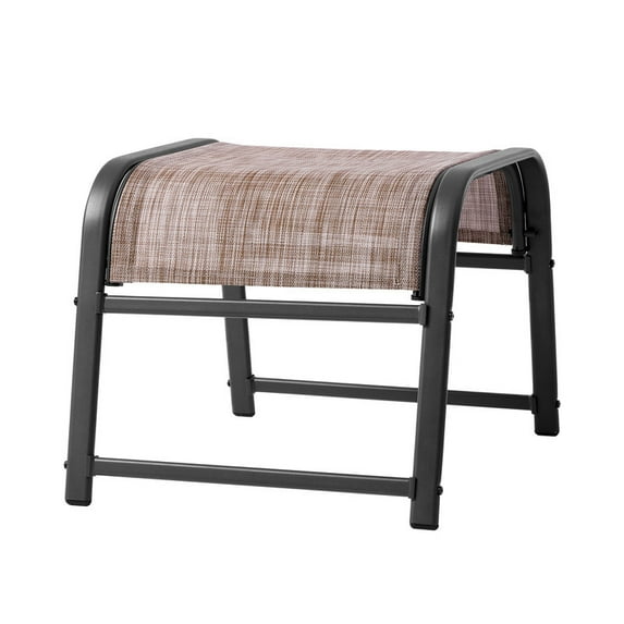 JUSTLET Patio Ottoman Outdoor Footstools Assembled Footrest Small Seat for Balcony,Backyard 1 Pack ,Beige