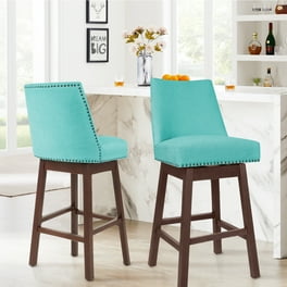 Costway 2 Piece Set 24 Kitchen Dining High Bar Stool Counter Height Chairs w Rubber Wood Legs Walnut Walmart