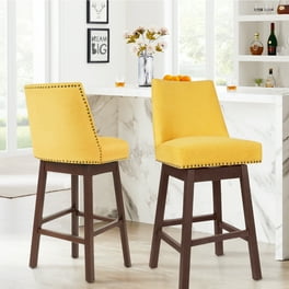 23 31 Inch Velvet Bar Stools Counter Height Adjustable Swivel Barstools High Bar Chairs with Back Golden Metal Base Stools Chair with Footrest for