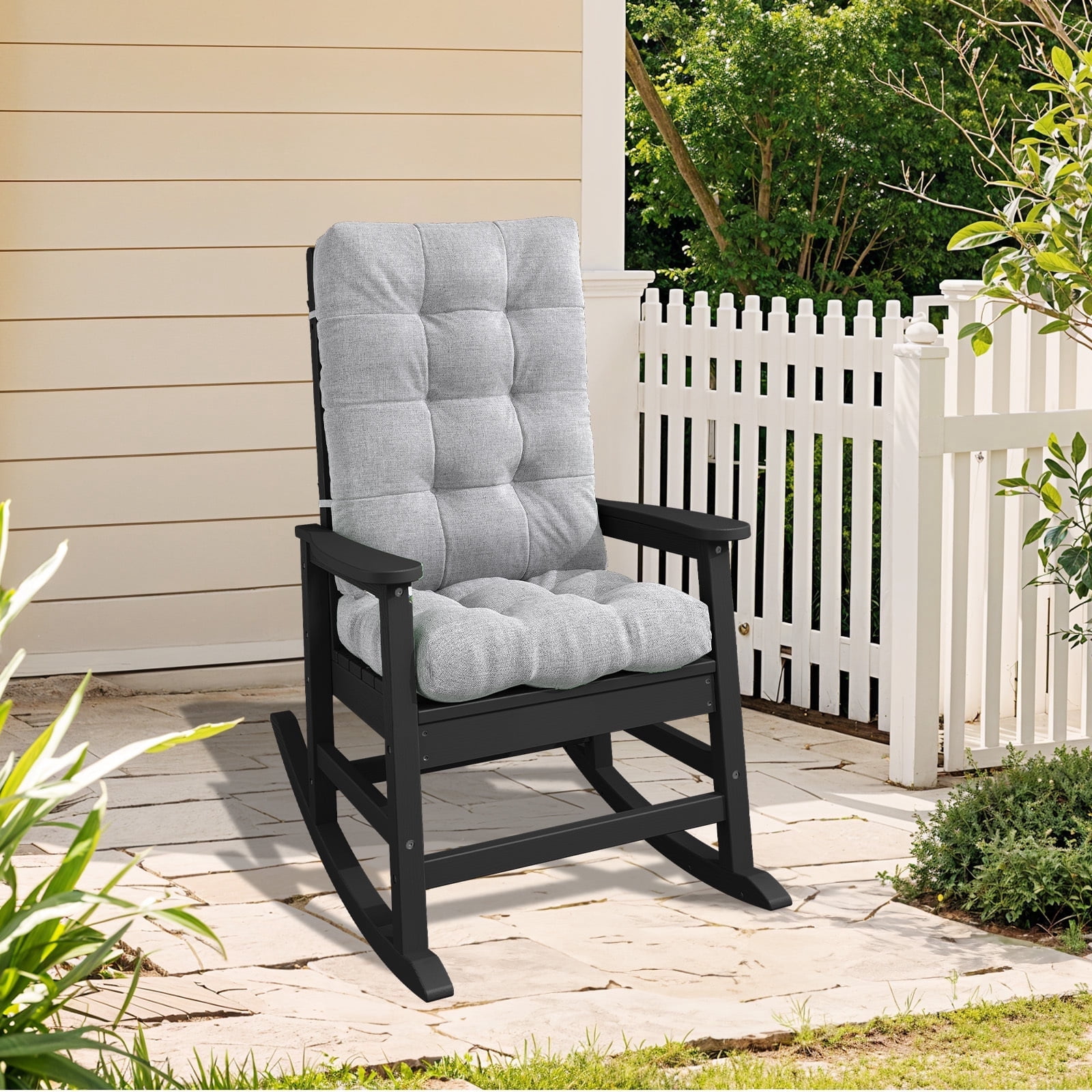 Single Rocking Chair JUSTLET HDPE Single Rocking Chair with 1 Detachable Cushion ...