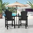 thumbnail image 1 of LOYALICE Tall Plastic Adirondack Chair Set of 2 W/ Outdoor Barstools and Connecting Tray, Black, 1 of 10
