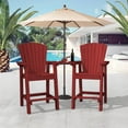 thumbnail image 1 of LOYALICE Tall Plastic Adirondack Chair Set of 2 W/ Outdoor Barstools and Connecting Tray, Red, 1 of 12