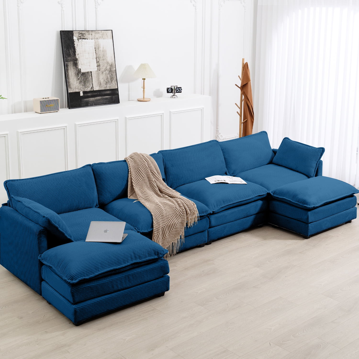 JUSTLET UShaped Sectional Sofa Set, Indoor Furniture Convertible