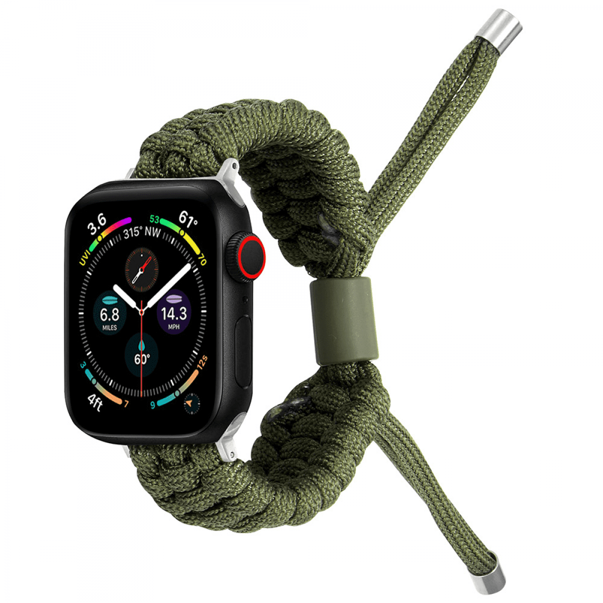 JUSTUP Paracord Watch Band Adjustable Woven Strap for Apple Watch