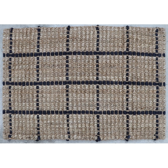 Better Homes & Gardens Jute Windowpane Doormat 20x30 - Durable Low Pile Entry Rug