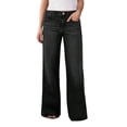 thumbnail image 1 of JUUNthy Jeans for Womens, High Rise Loose Fit Wide Leg Casual Daily Denim Pants with Pockets Black M, 1 of 13