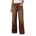 thumbnail image 1 of JUUNthy Jeans for Womens, Wide Leg High Rise Loose Fit Casual Daily Denim Pants with Pockets Brown S, 1 of 11
