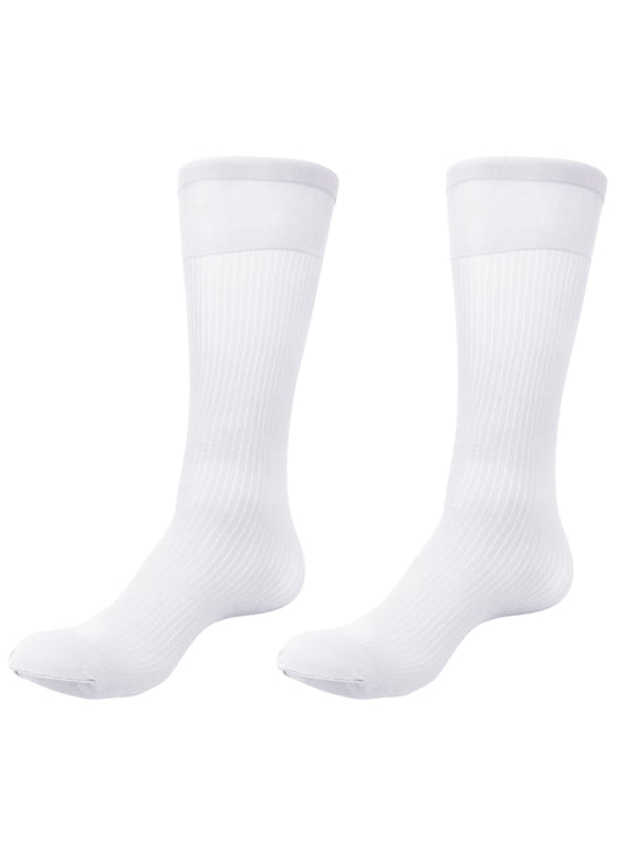 Mens Dress Socks, Thin Breathable Comfortable Stretch Regular Fit Everday Casual Crew Socks White Size Free Size