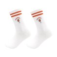 thumbnail image 1 of JUUNthy Mens Womens Cotton Crew Socks, Breathable Soft Non-Slip Stripe Graphic Casual Athletic Socks Orange, 1 of 11