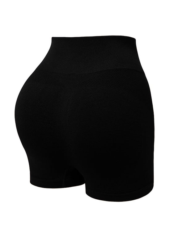 Womens Biker Shorts, Compression Butt Lift Tummy Control Seamless Stretch Yoga Workout Leggings Black 2XL
