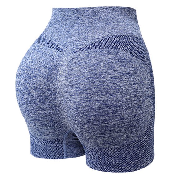 JUUNthy Womens Biker Shorts, Compression Butt Lift Tummy Control Seamless Stretch Yoga Workout Leggings Blue M