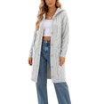 thumbnail image 1 of JUUNthy Womens Cable Knit Cardigan, Button Front Hooded Long Sleeve Casual Fall Winter Sweater Coat Gray 4XL, 1 of 13