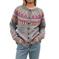 thumbnail image 1 of JUUNthy Womens Cardigan Sweater, Crew Neck Button Down Long Sleeve Vintage Floral Knit Casual Outwear Dark Gray S, 1 of 12