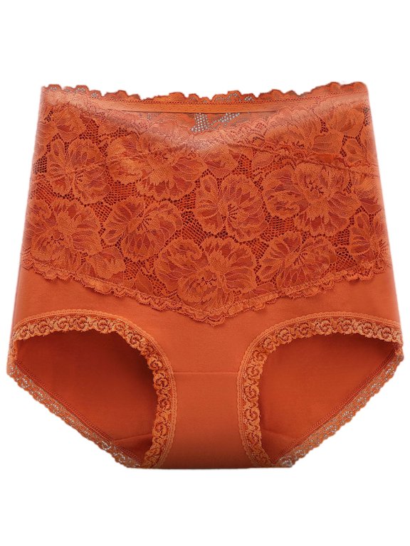 Womens High Waist Briefs, Seamless Underwear Cotton Breathable Tummy Control Comfort Shaping Panties Red 2XL