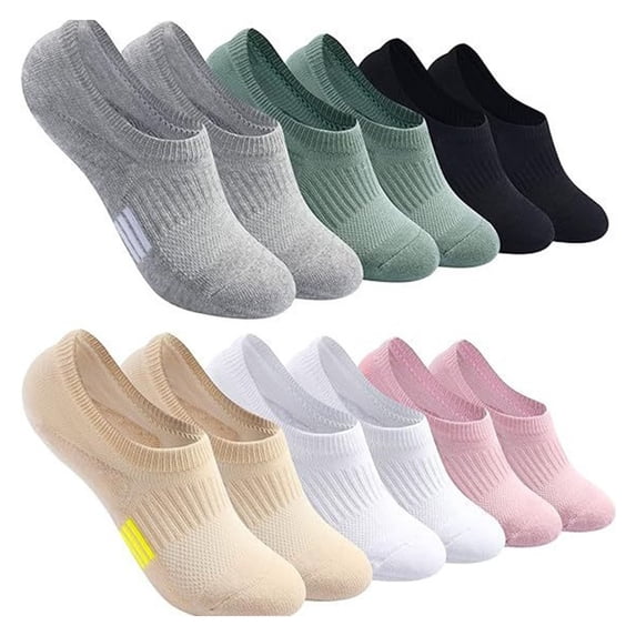 JUUNthy Womens Mens Ankle Socks 6 Pairs, Breathable Comfort No Show Low Cut Cushioned Athletic Socks Multicolor