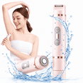 thumbnail image 1 of JUUTREN Electric Razor Shaver Bikini Trimmer for Women, Dual Head Facial & Body Hair Shaver for Underarm, Leg & Arm, IPX7 Waterproof Wet/Dry Cordless Rechargeable, Sensitive Intimate Travel Use, 1 of 8