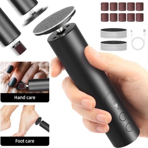 JUUTREN Electric Callus Remover for Feet, Foot File Nail Drill 2 in 1, Rechargeable Dermave Foot Callus Remover With 30pcs Sandpaper Disk, Professional Pedicure Tools for Dry Dead Skin, 6 Speed