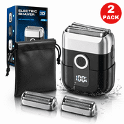 JUUTREN Electric Foil Shaver for Men   Electric Razor, Mini Portable Beard Trimmer with 3 Floating Blades, Cordless, IPX7 Waterproof for Wet/Dry Use, LED Display, Perfect for Travel & Daily Grooming