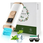 JUUTREN Laser Hair Removal Device with Ice Cooling for Women and Men, Painless Hair Remover with Unlimited Use & 5 Energy Levels, At-Home Solution for Face, Arms, Legs, Bikini Line & Full Body
