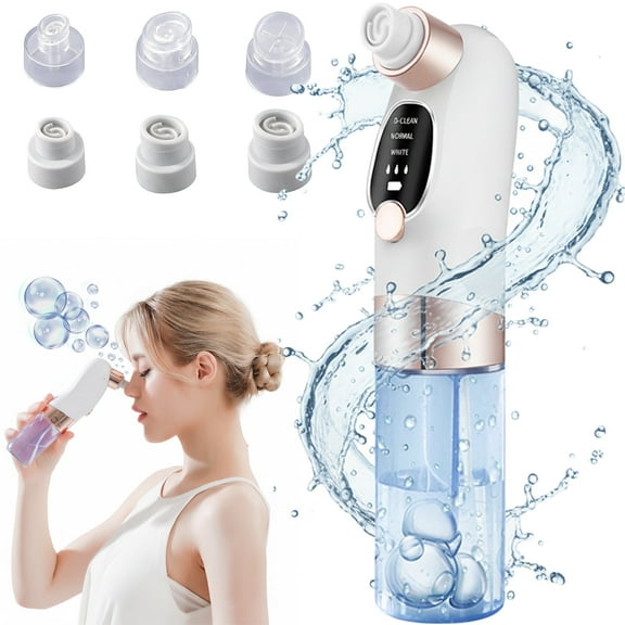 JUUTREN Blackhead Remover Pore Vacuum for Face, Water Cycle Facial Pimple Pore Cleanser with 3 Suction Levels, 6 Heads for Deep Cleansing & Skin Care, Electric Acne Extractor Tool for Women & Men