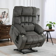 JUUXO Oversized Lay Flat Lift Recliner Chair with Cup Holders, Extra Large Power Lift Chair for Elderly with Heat & Massage, Big Tall 400 lbs