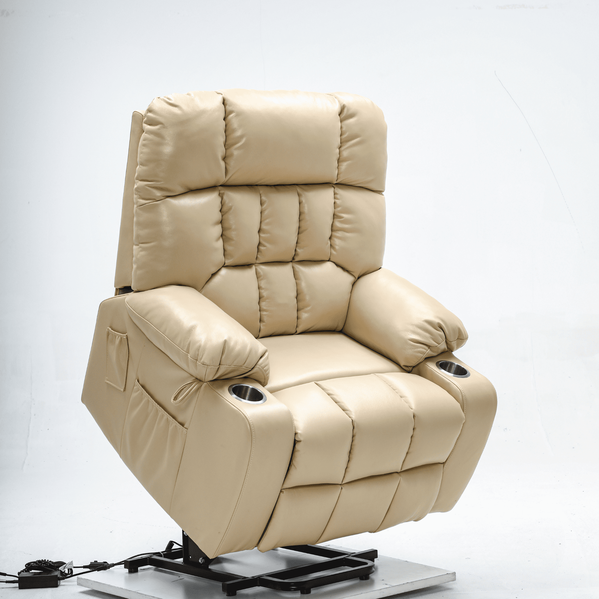 Oversized Recliner Chair Big Tall Power Lift Heat Massager 350 lbs Brown Walmart