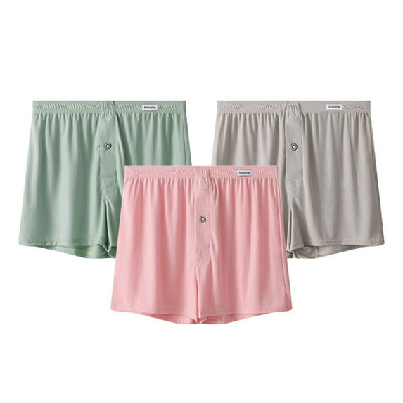 JUUYY 2/3 Pack Men's Basic Solid Boxers, Comfortable Boxer Underwear, Moisture-wicking Breathable Boxers Multicolor#1 M