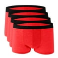 thumbnail image 1 of JUUYY 4 Pack Men's Trunks, Every Day Comfort Stretch Moisture-Wicking Breathable Underwear, Multi-Pack Red XXXXL, 1 of 3