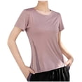 thumbnail image 1 of JUUYY Active Workout T-Shirt for Women, Breathable Mesh Panel Gym Running Tee Stretchy Super Soft Gym Top with Mesh Pink XXXL, 1 of 4