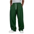 thumbnail image 1 of JUUYY Baggy Sweatpants for Men Casual Wide Leg Sweat Pants Drawstring Elastic Waist Loose Workout Gym Athletic Trousers with Pocket Green XL, 1 of 7