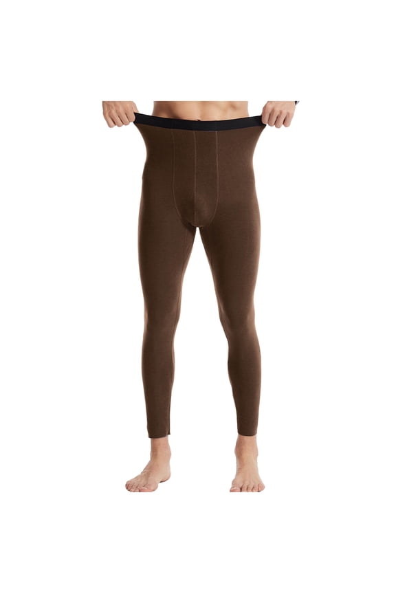 Base Layer Mens Bottom Pants Lightweight Silk Midweight Thermal Underwear Long Johns Compression Pants Athletic Leggings Coffee L
