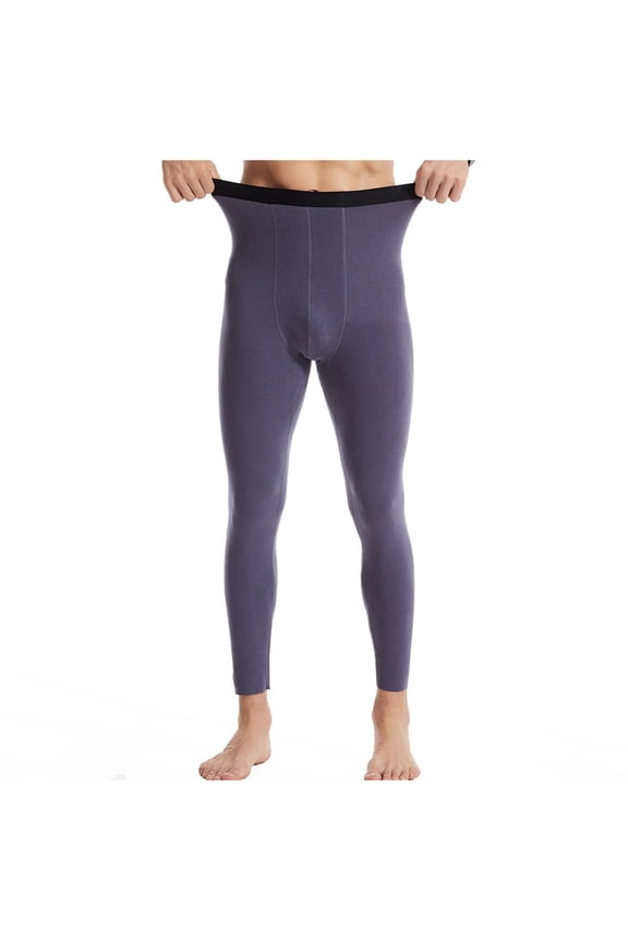 Base Layer Mens Bottom Pants Lightweight Silk Midweight Thermal Underwear Long Johns Compression Pants Athletic Leggings Gray XL