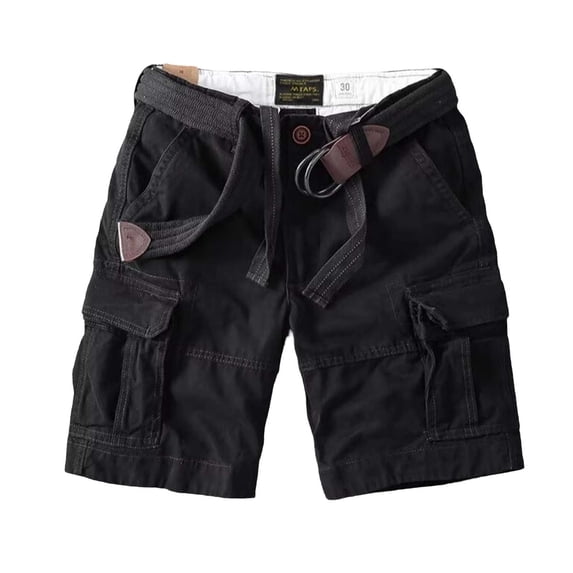 JUUYY Cargo Shorts for Men Casual Multi Pockets Outdoor Mens Shorts Relaxed Fit Work Travel Camping Fishing Hiking Summer Shorts Black 33