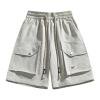 thumbnail image 1 of JUUYY Cargo Shorts for Men Drawstring Baggy Summer Shorts Casual Loose Elastic Waist Outdoor Multi-Pocket Sports Shorts Streetwear White M, 1 of 8