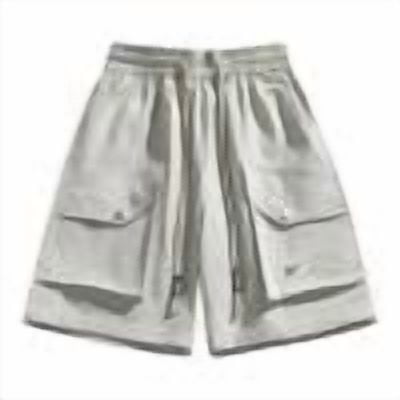 JUUYY Cargo Shorts for Men Drawstring Baggy Summer Shorts Casual Loose Elastic Waist Outdoor Multi-Pocket Sports Shorts Streetwear White XL