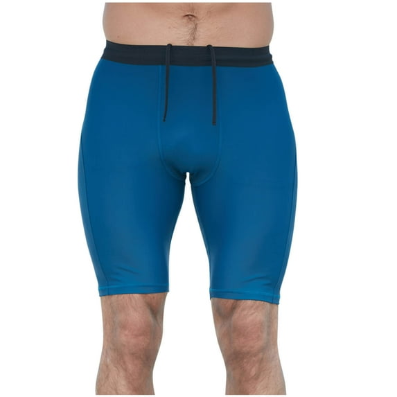 JUUYY Compression Workout Shorts for Men with Drawstring Tight Yoga Shorts Athletic Performance Baselayer Underwear Blue XL