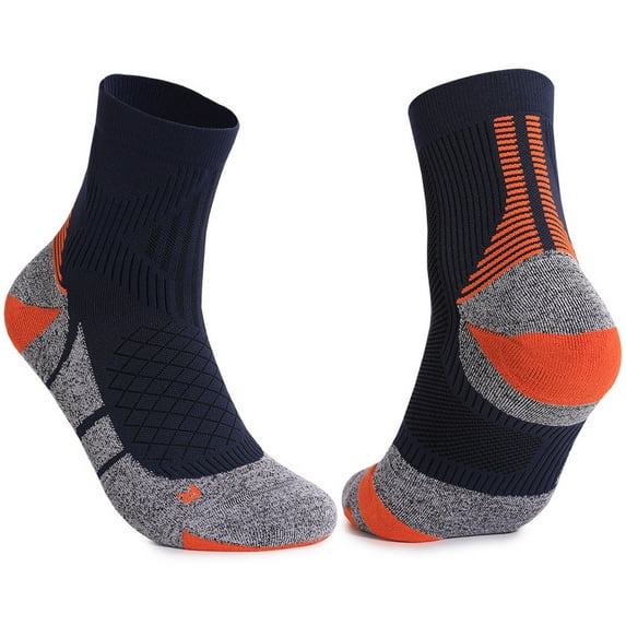 JUUYY Crew Athletic Socks for Men Moisture Wicking Cushion Crew Socks for Outdoor Cycling Sport Running Traveling Blue Free Size