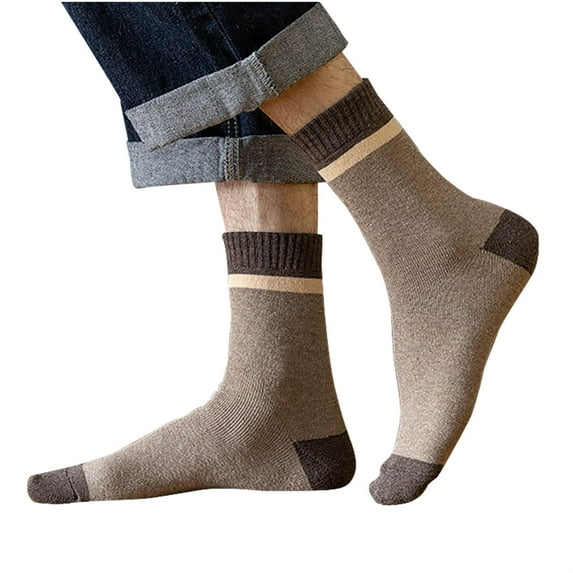 JUUYY Cushion Crew Sock for Men - Comfortable Cotton Socks - Moisture-Wicking Socks - (1 Pair) Coffee Free Size